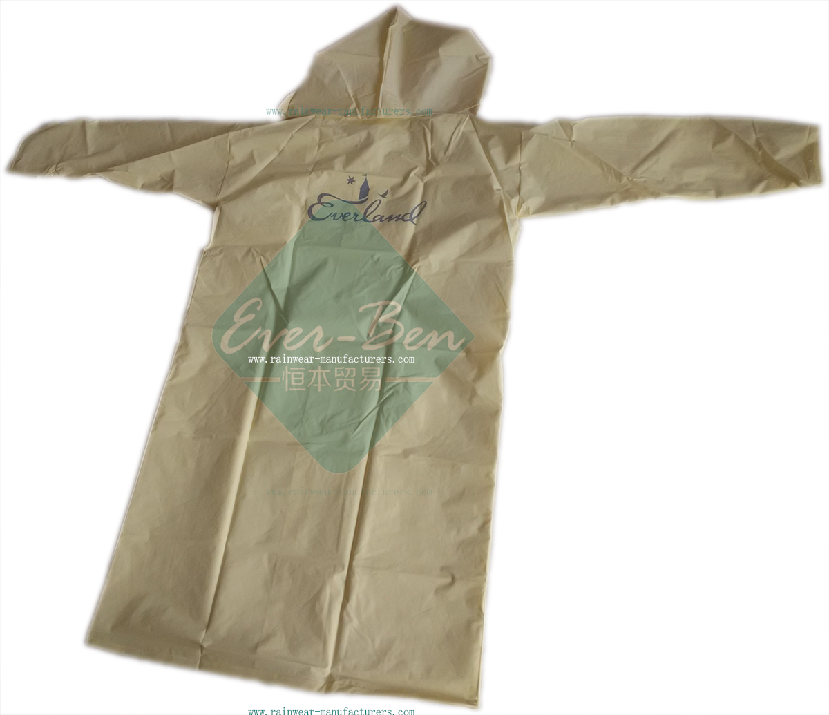 EC004 Yellow EVA light rain jacket manufacturer